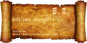 Bánki Kornél névjegykártya