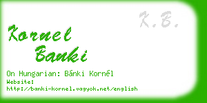 kornel banki business card